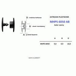 MHPS-6050 AB  Nity plastikowe zaciskowe, grubość łączenia 5mm, Opak. 500 kpl.